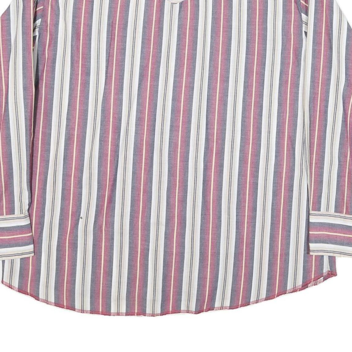 WRANGLER Mens Red & White Stripe Shirt 2XL Western Style Casual Cotton Blend