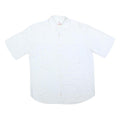 VAN JAACK Mens White & Cream Cotton Blend Shirt L Button Casual Plain Summer