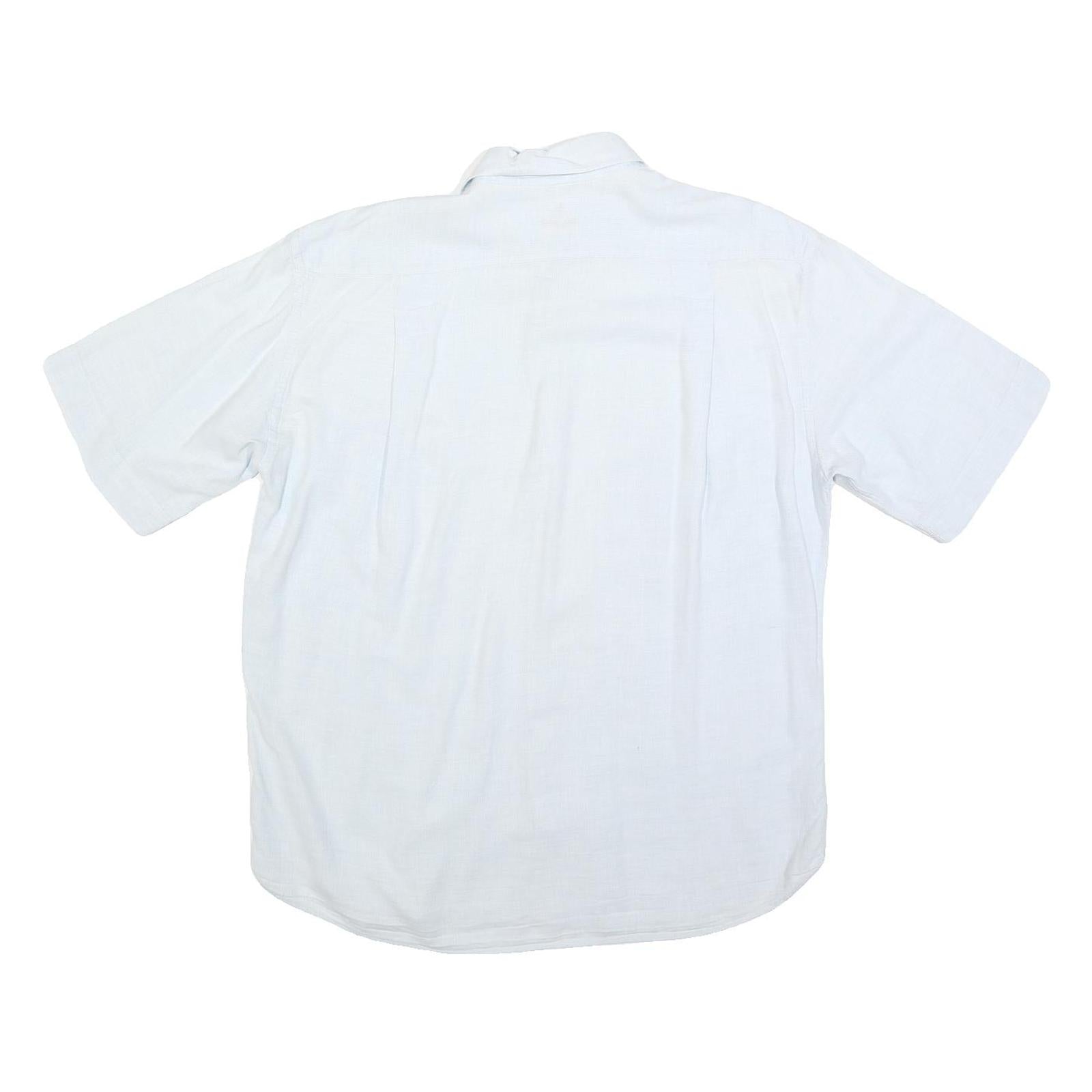 VAN JAACK Mens White & Cream Cotton Blend Shirt L Button Casual Plain Summer