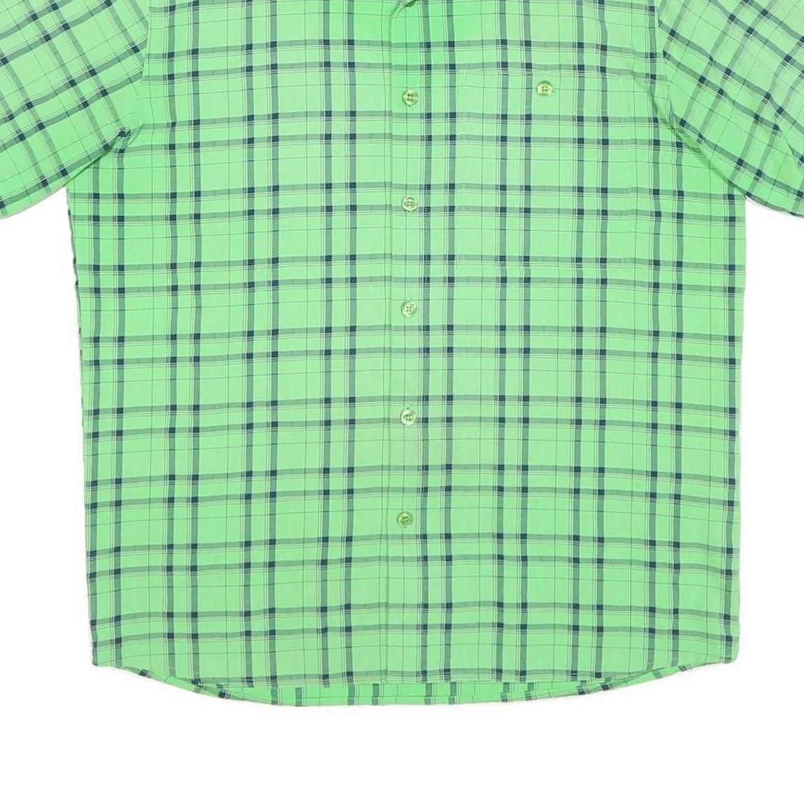MAMMUT Mens Green Check Shirt M Lightweight Cotton Blend Outdoor Casual