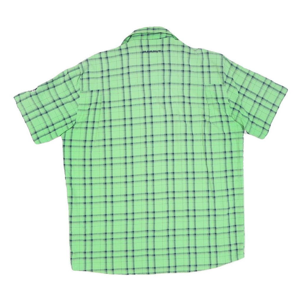 MAMMUT Mens Green Check Shirt M Lightweight Cotton Blend Outdoor Casual
