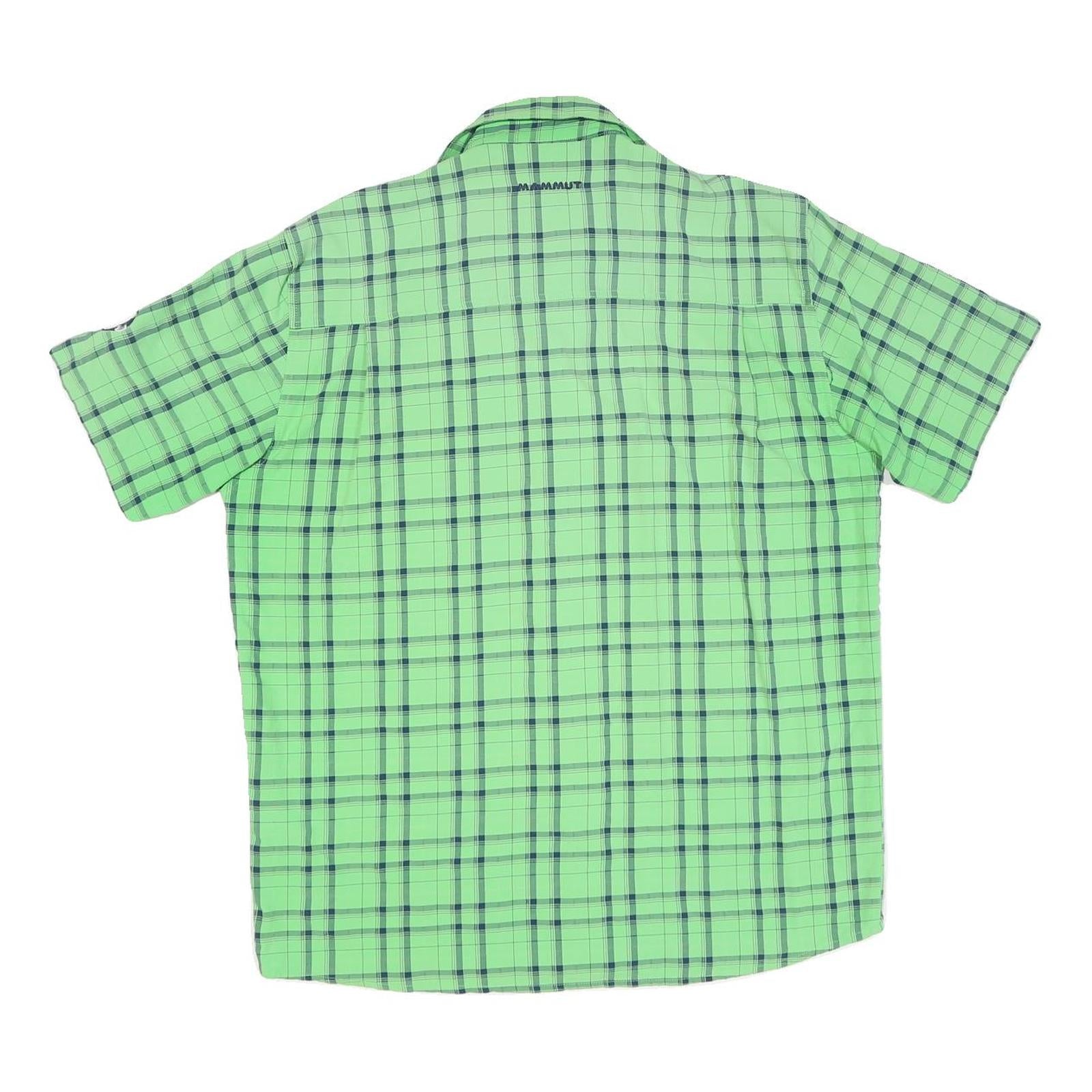 MAMMUT Mens Green Check Shirt M Lightweight Cotton Blend Outdoor Casual
