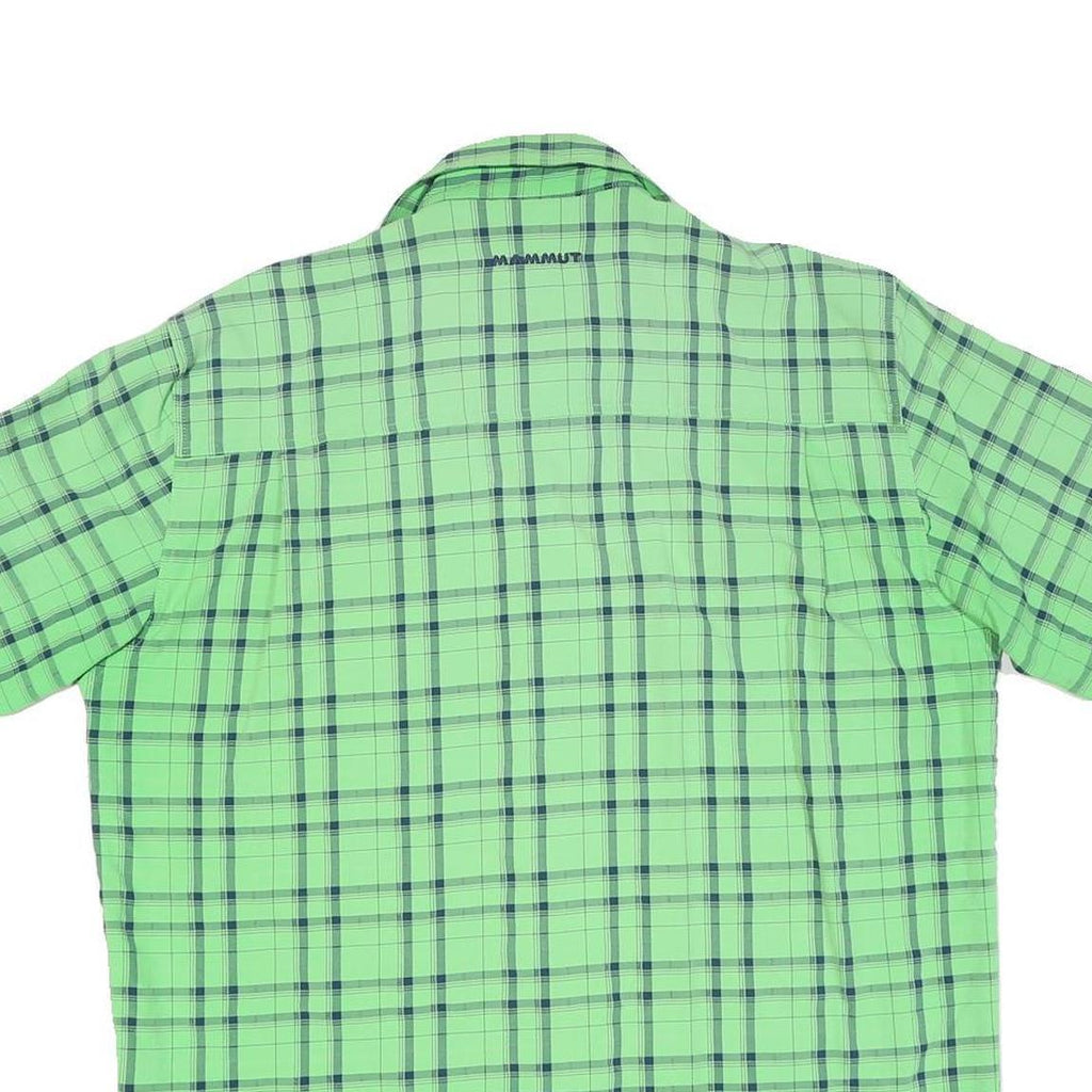 MAMMUT Mens Green Check Shirt M Lightweight Cotton Blend Outdoor Casual