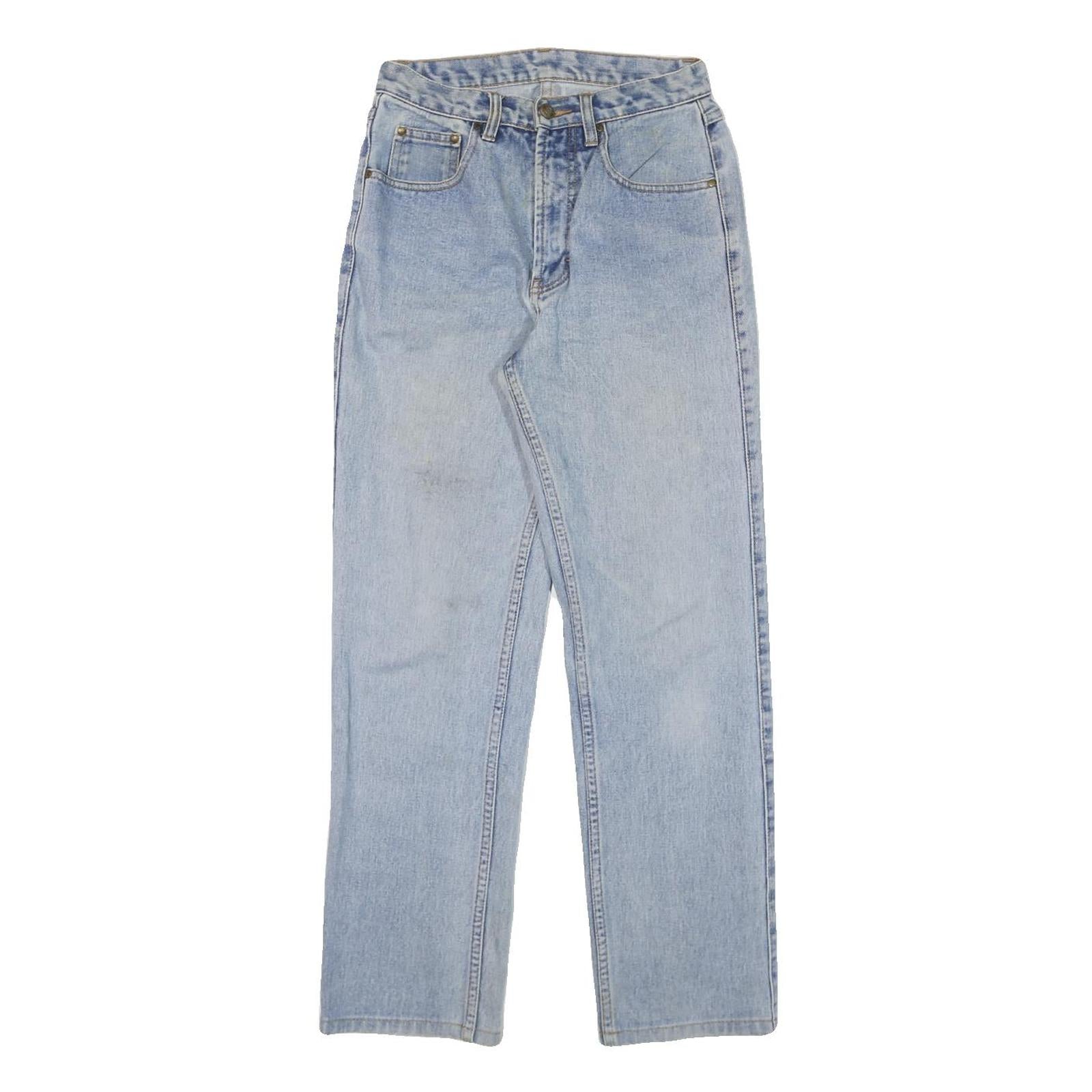 TEDDYS Mens Regular Fit Light Blue Denim Jeans W26 L28 Cotton Blend Zip