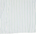 Womens White Blue Green Striped Oversized Shirt L Cotton Blend Casual Summer