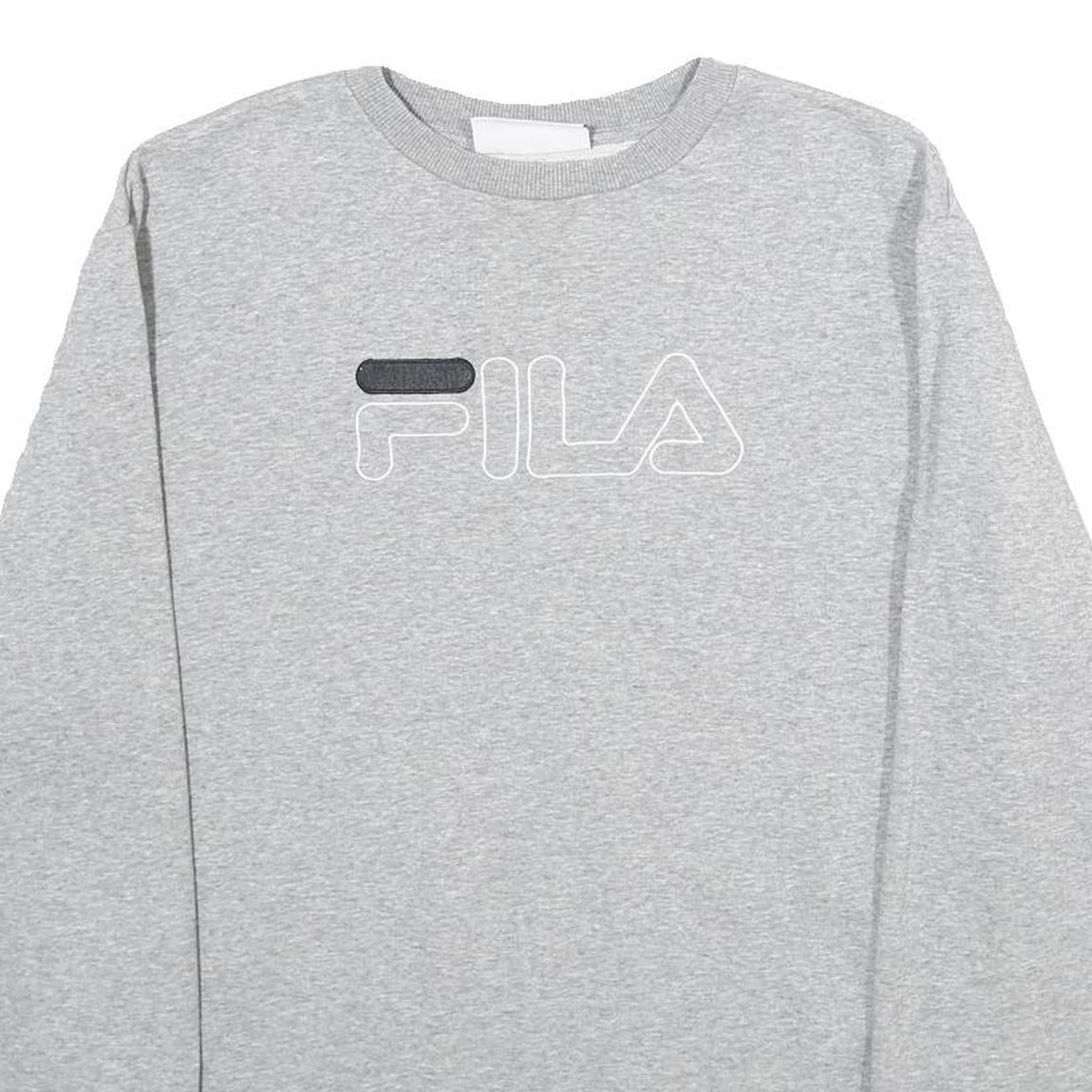 FILA Mens Grey Crew Neck M Cotton Blend Casual Sweatshirt Pullover