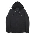 DICKIES Mens Black Jacket M Cotton Plain Zip Hooded Casual
