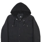 DICKIES Mens Black Jacket M Cotton Plain Zip Hooded Casual