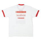 HANES Mens White & Red Stanford Great Race Ringer T-Shirt L Short Sleeve Crew