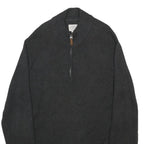 ST. JOHNS'S BAY Mens Black Plain Cotton Pullover Crew Neck Jumper L Warm Casual
