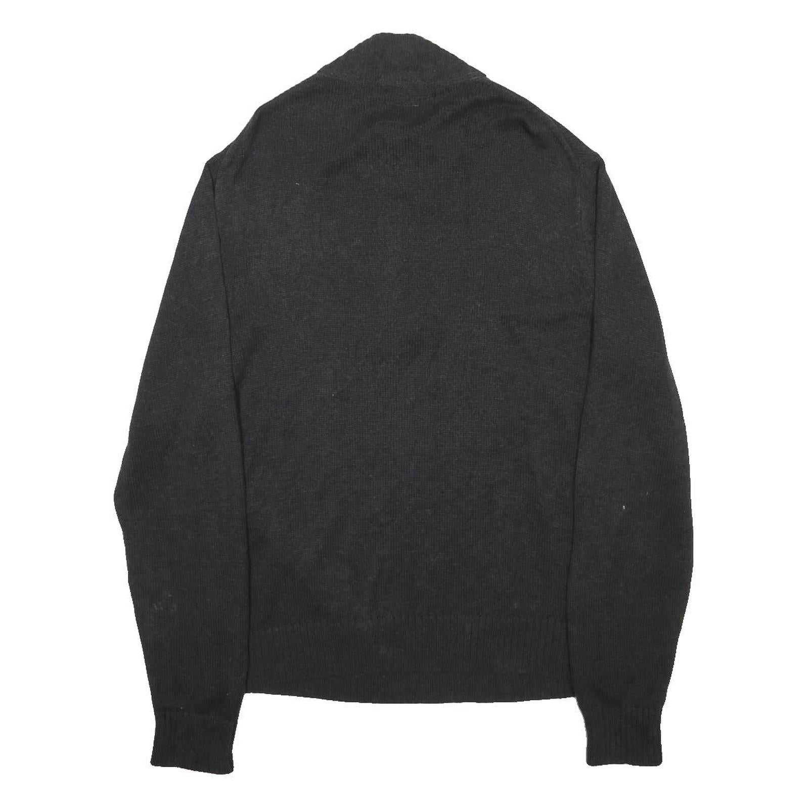 ST. JOHNS'S BAY Mens Black Plain Cotton Pullover Crew Neck Jumper L Warm Casual