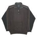 CHAMPION Mens Black & Brown Cotton Blend Half Zip 2XL Sweatshirt Casual