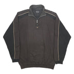 CHAMPION Mens Black & Brown Cotton Blend Half Zip 2XL Sweatshirt Casual