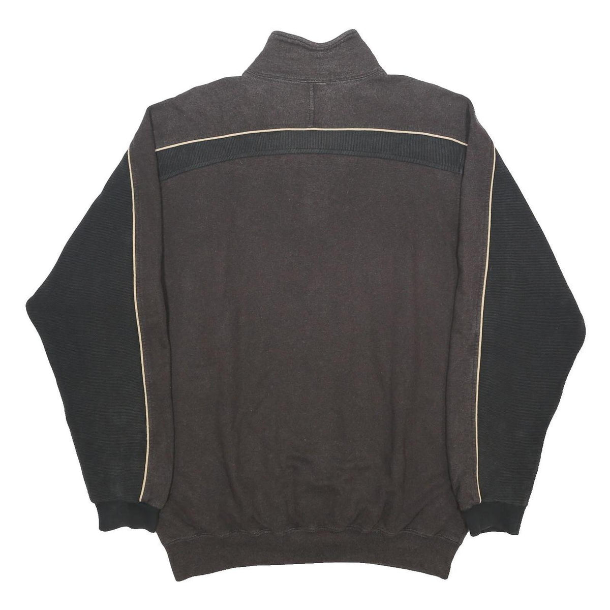 CHAMPION Mens Black & Brown Cotton Blend Half Zip 2XL Sweatshirt Casual