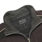 CHAMPION Mens Black & Brown Cotton Blend Half Zip 2XL Sweatshirt Casual
