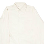 Textured Mens Plain Shirt Beige Long Sleeve L