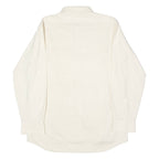 Textured Mens Plain Shirt Beige Long Sleeve L