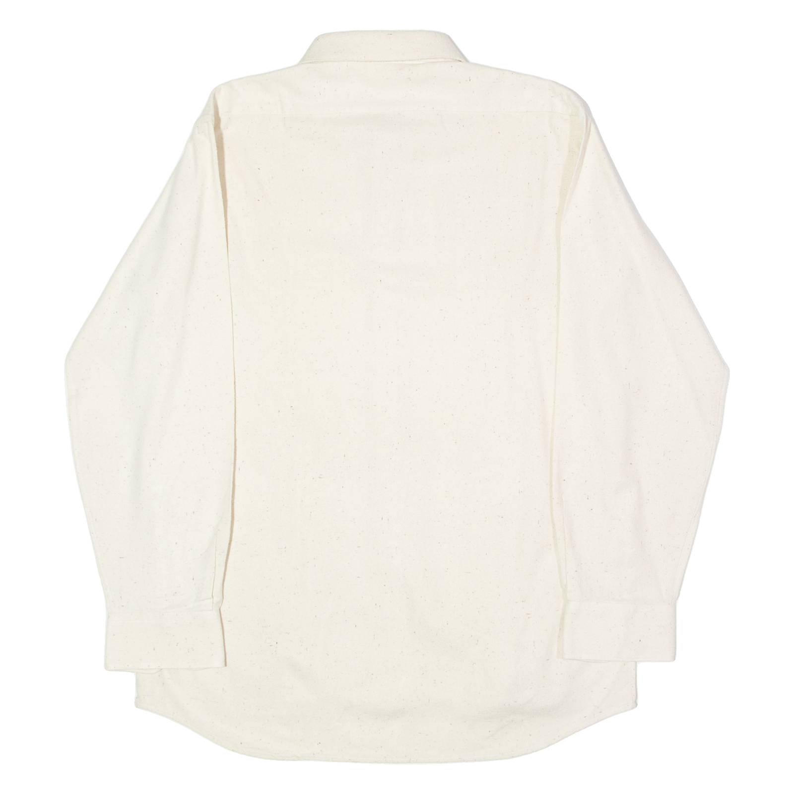 Textured Mens Plain Shirt Beige Long Sleeve L