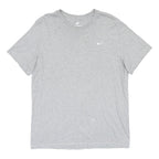 NIKE Mens Grey Short Sleeve Crew Neck Plain L Cotton Blend Casual
