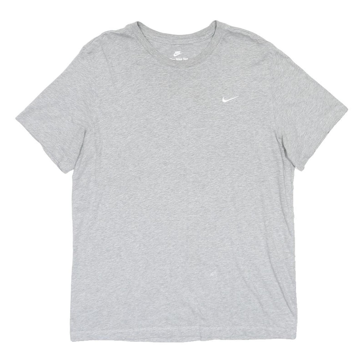 NIKE Mens Grey Short Sleeve Crew Neck Plain L Cotton Blend Casual