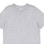 NIKE Mens Grey Short Sleeve Crew Neck Plain L Cotton Blend Casual