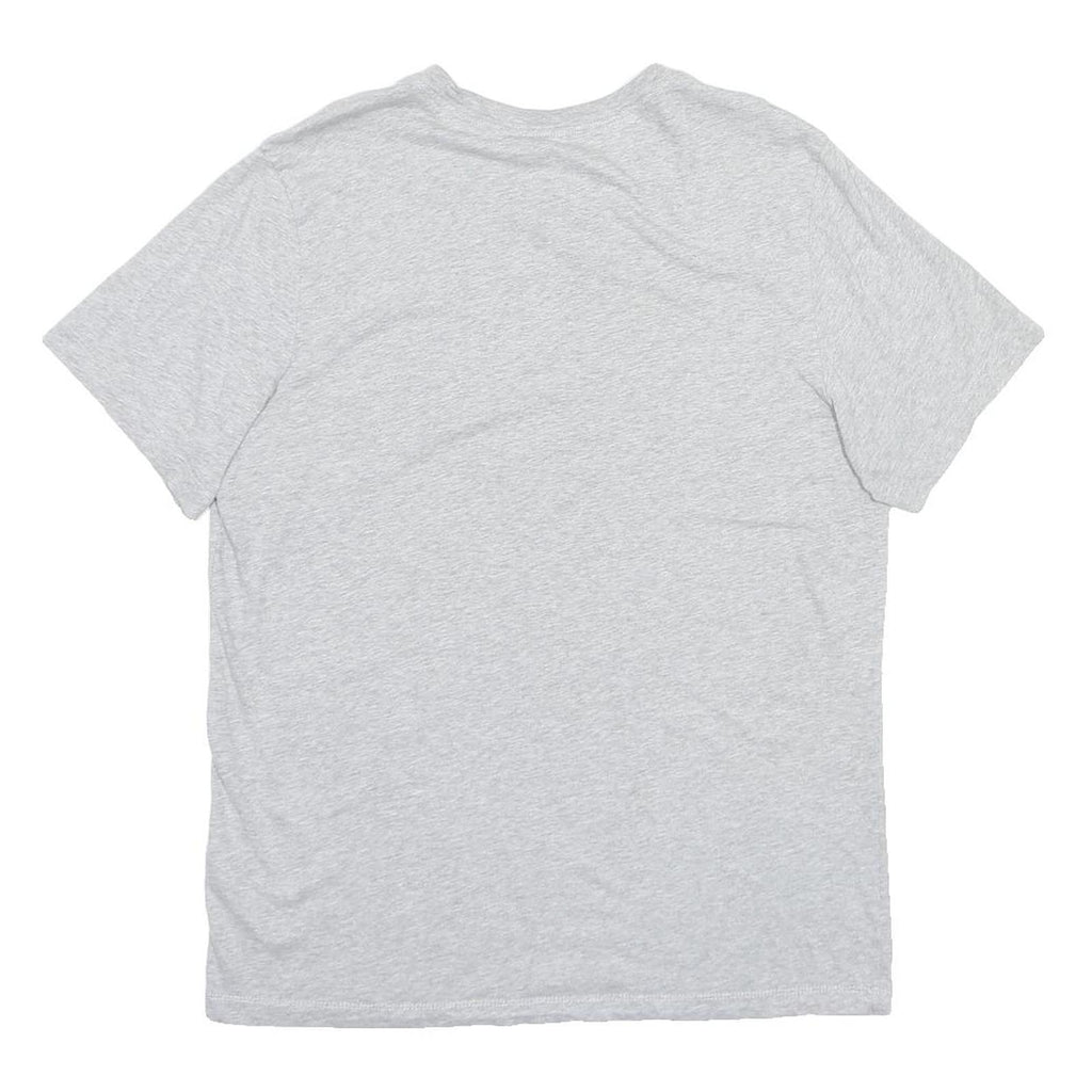 NIKE Mens Grey Short Sleeve Crew Neck Plain L Cotton Blend Casual