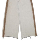 DDNPHHWENG Womens Jeans Beige Relaxed Wide-Leg Denim W30 L31 Frayed Hem Zip