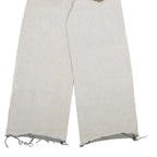 DDNPHHWENG Womens Jeans Beige Relaxed Wide-Leg Denim W30 L31 Frayed Hem Zip