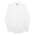 ZARA MAN Mens White Cotton Blend Shirt S Stylish Smart Casual Long Sleeve