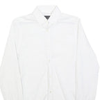 ZARA MAN Mens White Cotton Blend Shirt S Stylish Smart Casual Long Sleeve