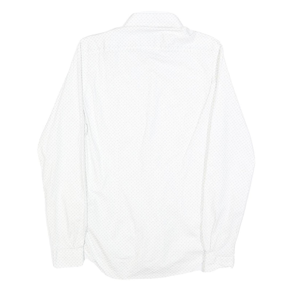 ZARA MAN Mens White Cotton Blend Shirt S Stylish Smart Casual Long Sleeve