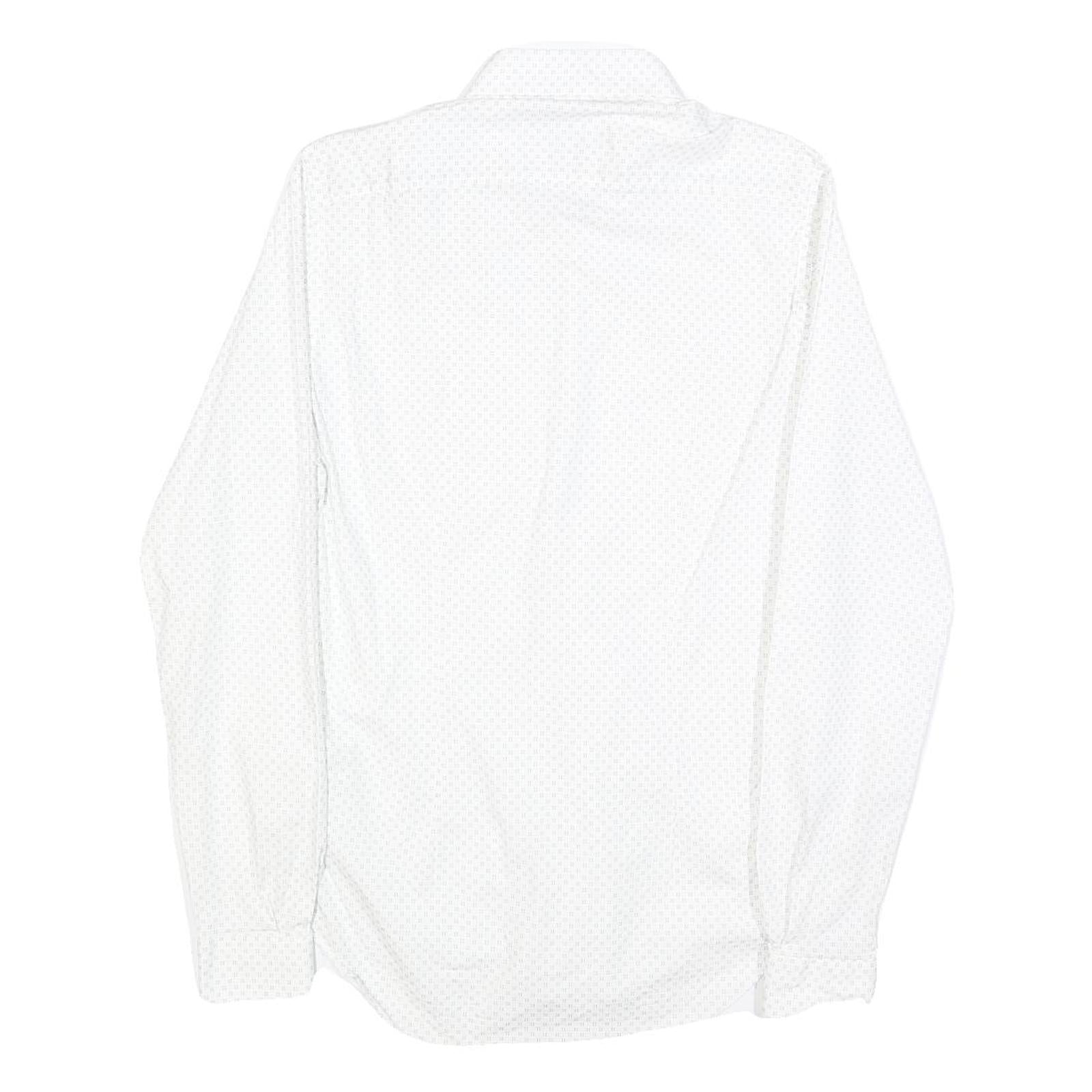ZARA MAN Mens White Cotton Blend Shirt S Stylish Smart Casual Long Sleeve