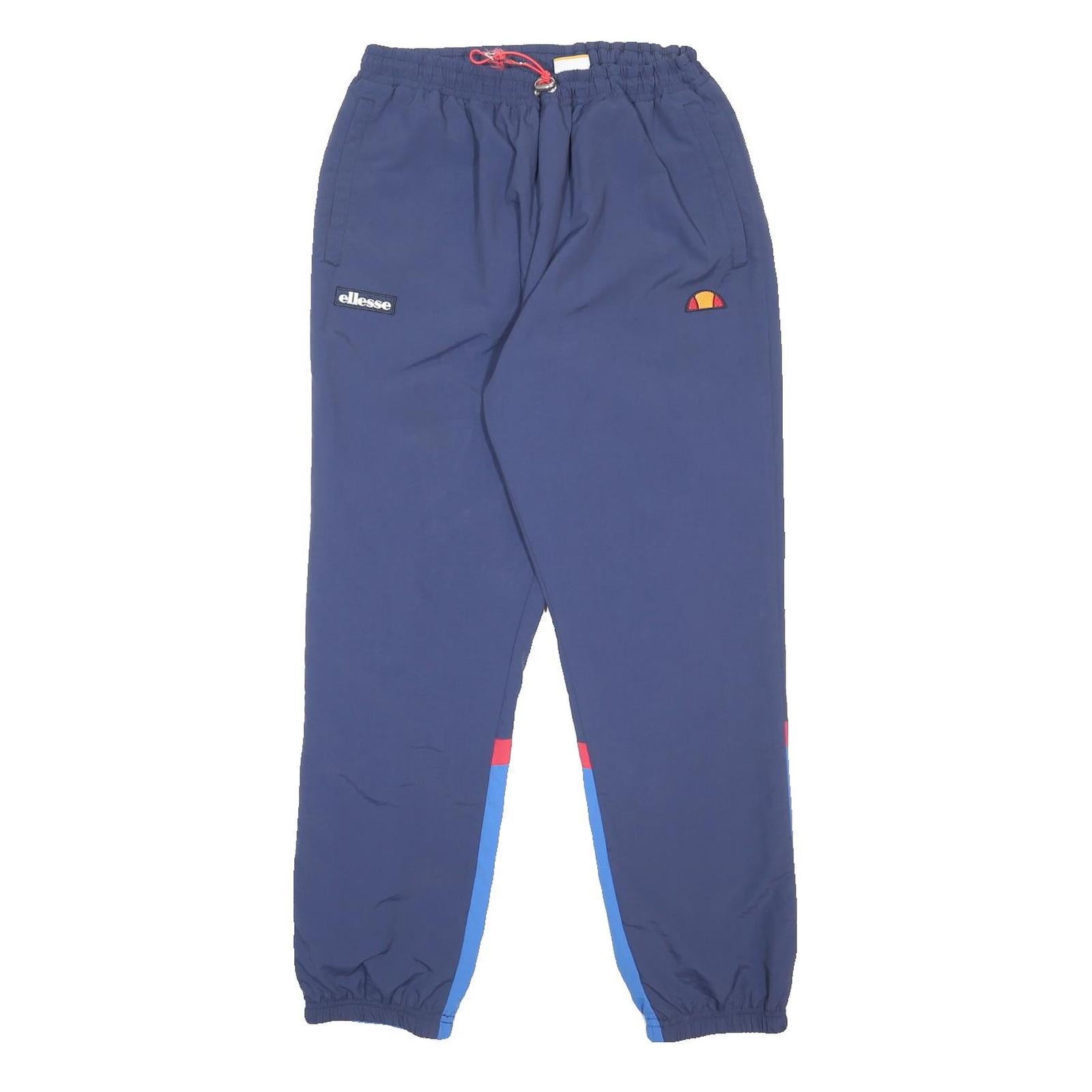ELLESSE Womens Joggers Blue & Red 2XL W28 L30 Classic Tapered Fit Track Pants