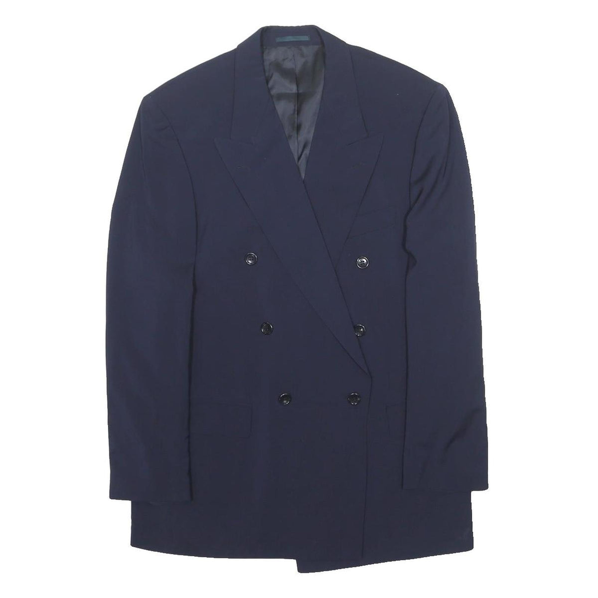 BOSS HUGO BOSS Mens Navy Double Breasted Wool Jacket L Wool Blazer Button