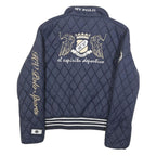 HV POLO SPORT Womens Navy Blue Quilted Jacket S Polyester Blend Zip Polo