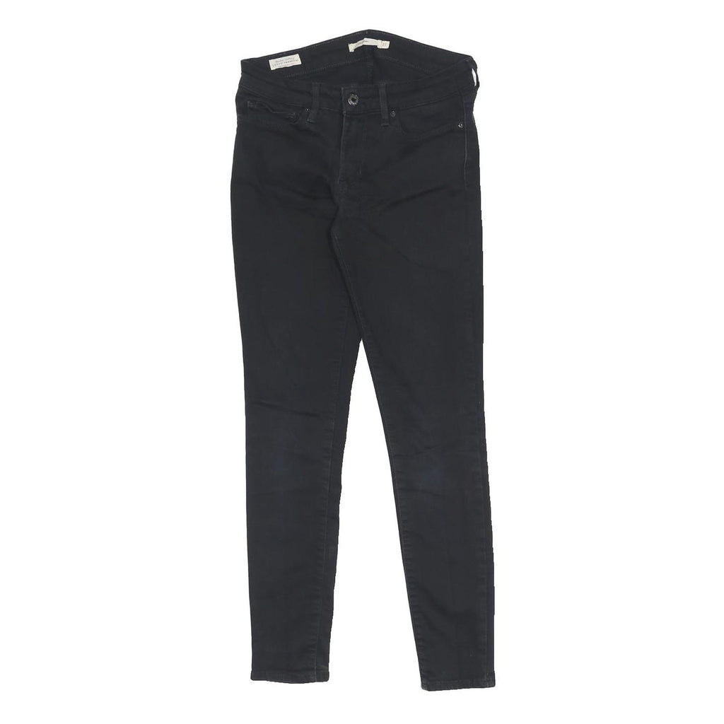 LEVI'S 711 BIG E Womens Jeans Black Slim Skinny Denim W27 L30 Cotton Blend Zip