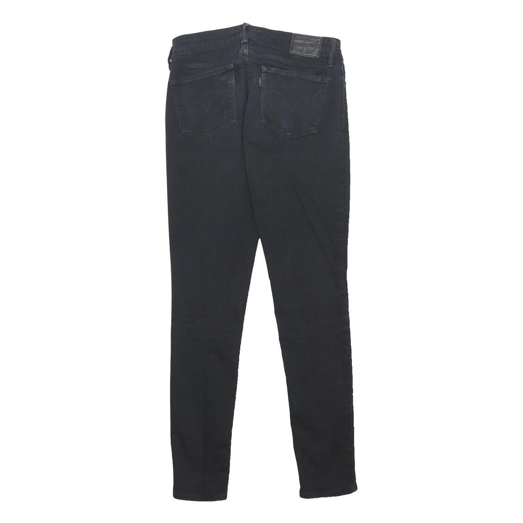LEVI'S 711 BIG E Womens Jeans Black Slim Skinny Denim W27 L30 Cotton Blend Zip
