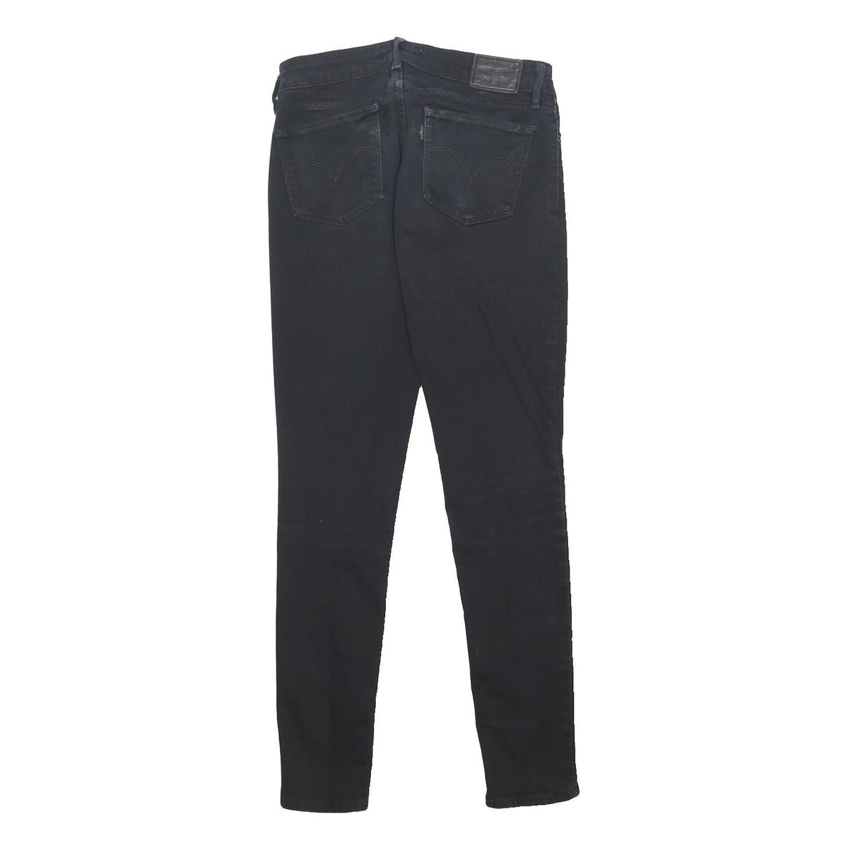 LEVI'S 711 BIG E Womens Jeans Black Slim Skinny Denim W27 L30 Cotton Blend Zip