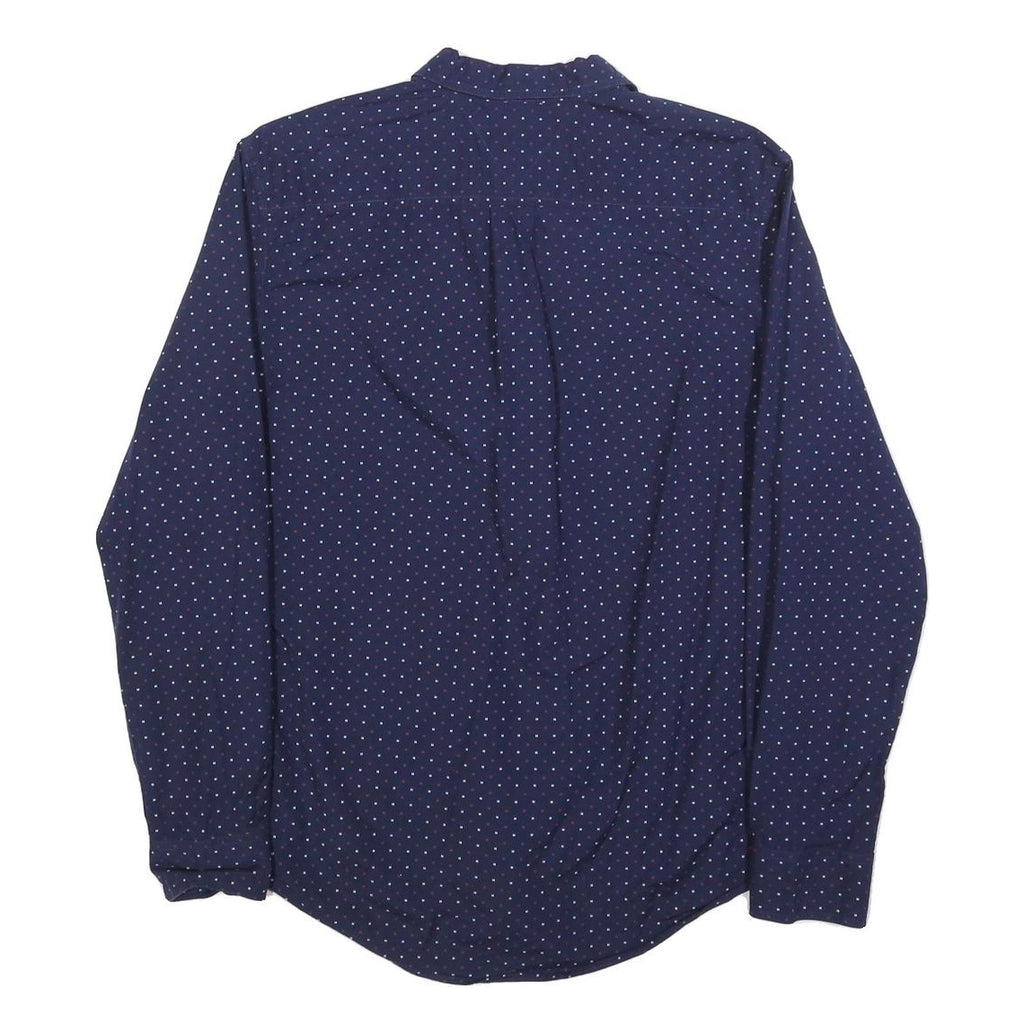 TOMMY HILFIGER Mens Blue & Red Dot Pattern Shirt M Button Down Collar Long