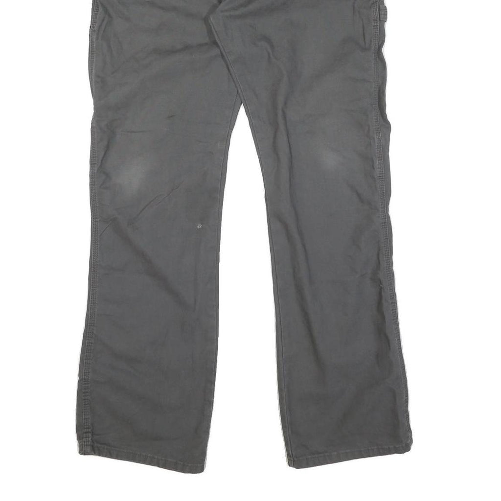 DICKIES Mens Cotton Grey Regular Straight Trousers W34 L34 Workwear Casual