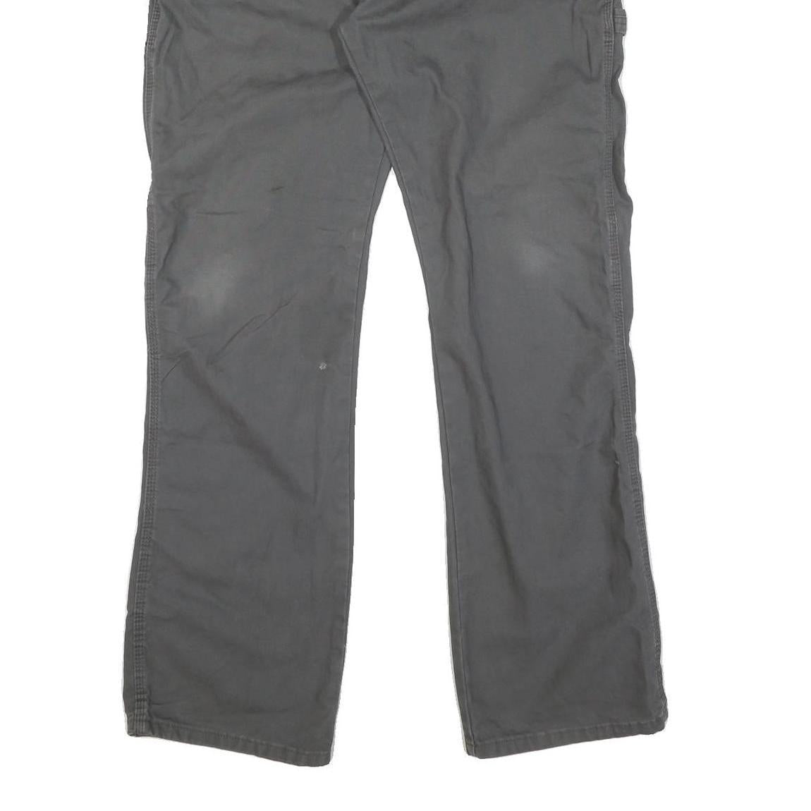 DICKIES Mens Cotton Grey Regular Straight Trousers W34 L34 Workwear Casual