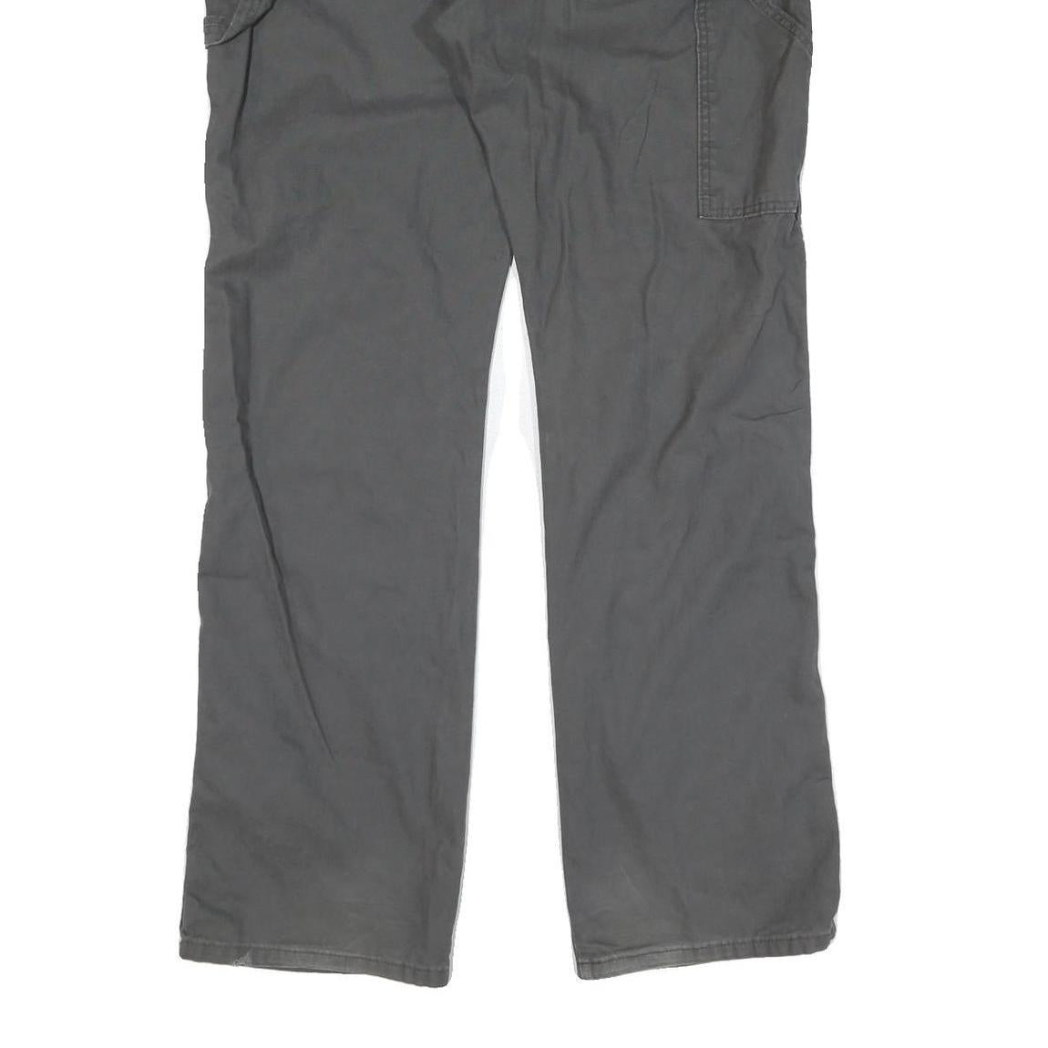 DICKIES Mens Cotton Grey Regular Straight Trousers W34 L34 Workwear Casual