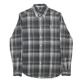 RALPH LAUREN Mens Grey & White Check Shirt S Classic Cotton Button-Down Long