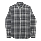 RALPH LAUREN Mens Grey & White Check Shirt S Classic Cotton Button-Down Long