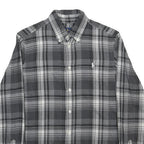 RALPH LAUREN Mens Grey & White Check Shirt S Classic Cotton Button-Down Long
