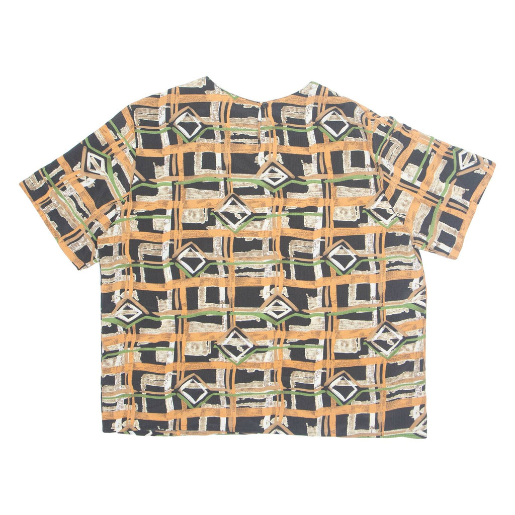 Womens Printed Top Brown Crazy Pattern L