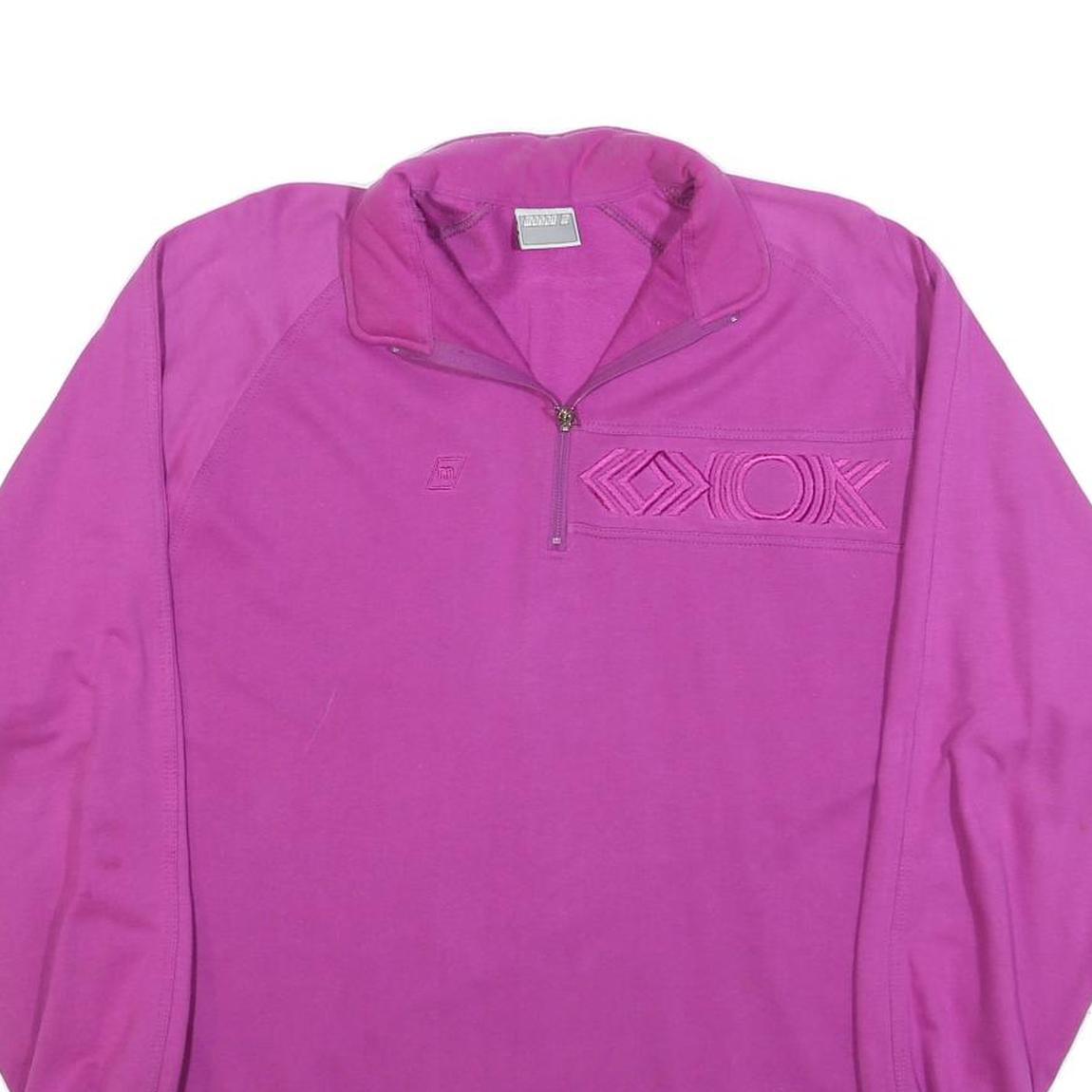 MASER Womens Purple 1/4 Zip Sweatshirt UK 18 Cotton Blend Casual Pullover