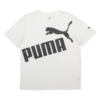 PUMA Mens White Black Graphic T-Shirt M Short Sleeve Crew Neck Sportswear