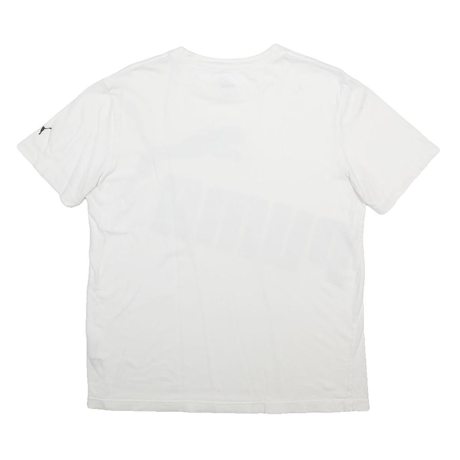 PUMA Mens White Black Graphic T-Shirt M Short Sleeve Crew Neck Sportswear