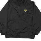 TN MOUNTAIN Mens Black Hooded Zip Jacket M Nylon Plain Lightweight Outdoor
